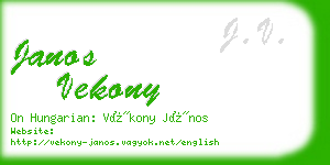 janos vekony business card